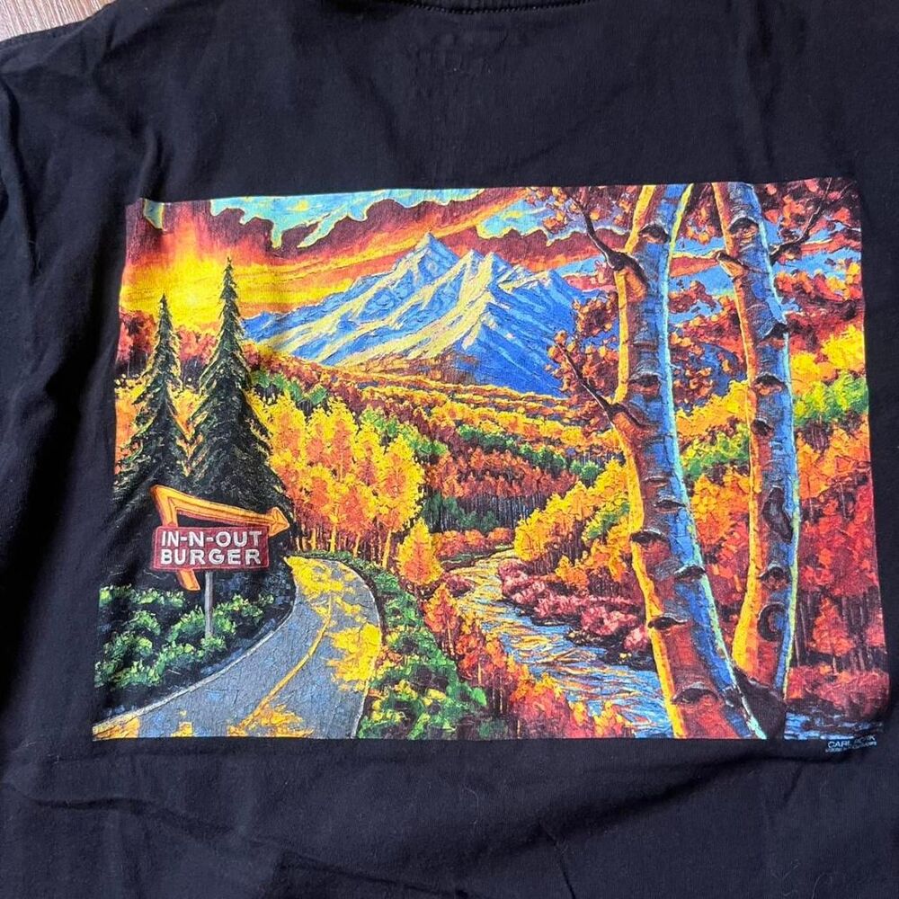 In and Out Men's Black Colorado Mountains and Nature By Carl Bork SZ M